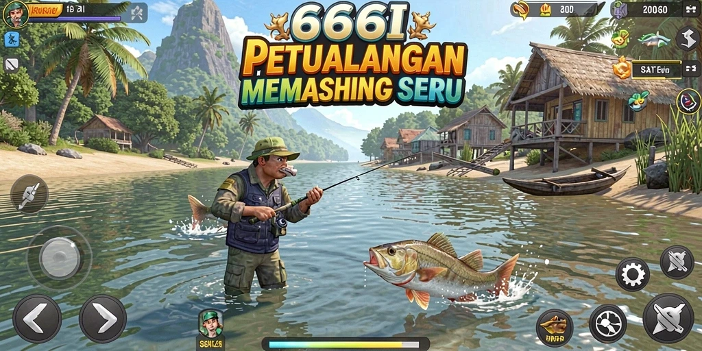 Tampilan gameplay yang realistis dalam 666I saat memancing.
