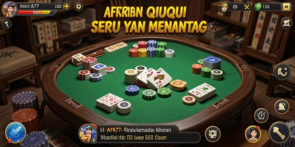 Screenshot gameplay AFK77 dengan suasana QiuQiu yang seru.