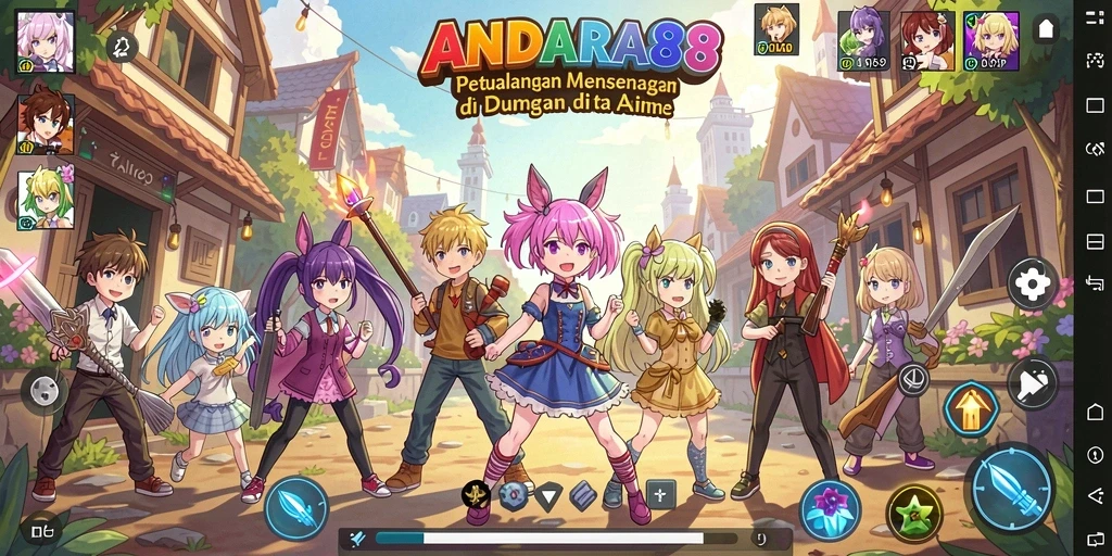 Tampilan seru dari gameplay ANDARA88 dengan karakter anime yang menawan.