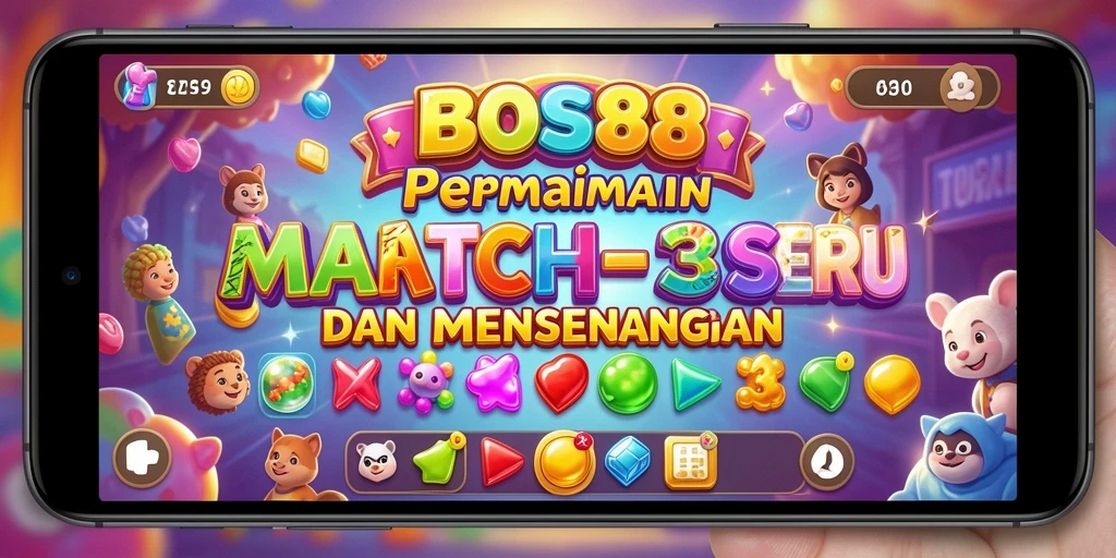 Tampilan gameplay menarik dari BOS88 saat mencocokkan item di level Match-3.