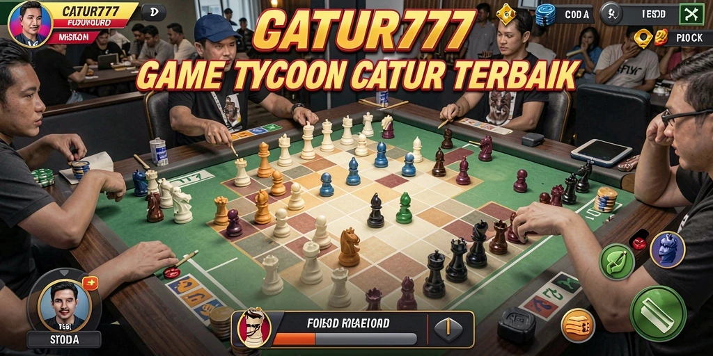 Tampilan gameplay menegangkan dan kompetitif dari CATUR777.