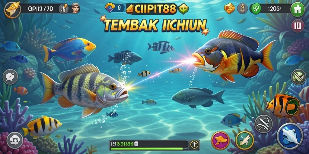 Tangkapan layar utama CIPIT88 menampilkan gameplay Tembak Ikan yang seru.