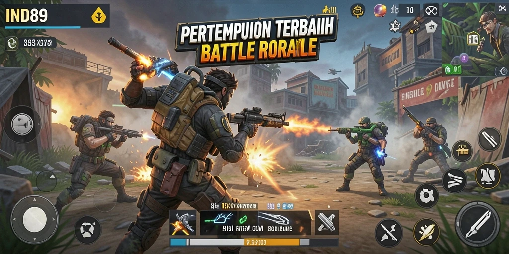 Tampilan aksi mendebarkan di IND89 dalam permainan Battle Royale.
