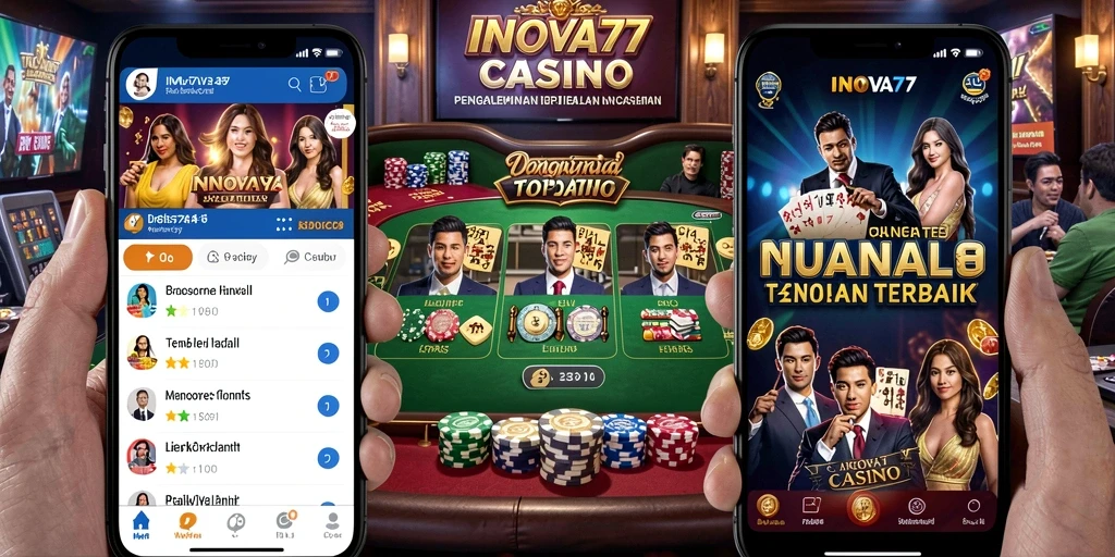 Screenshot utama INOVA77 menampilkan gameplay seru Live Casino.