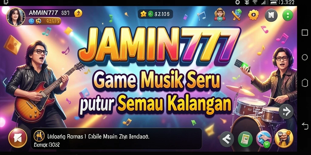 Tampilan gameplay seru dari JAMIN777 dengan berbagai lagu.