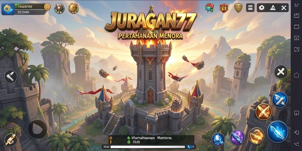 Gameplay Tower Defense menawan di JURAGAN77.