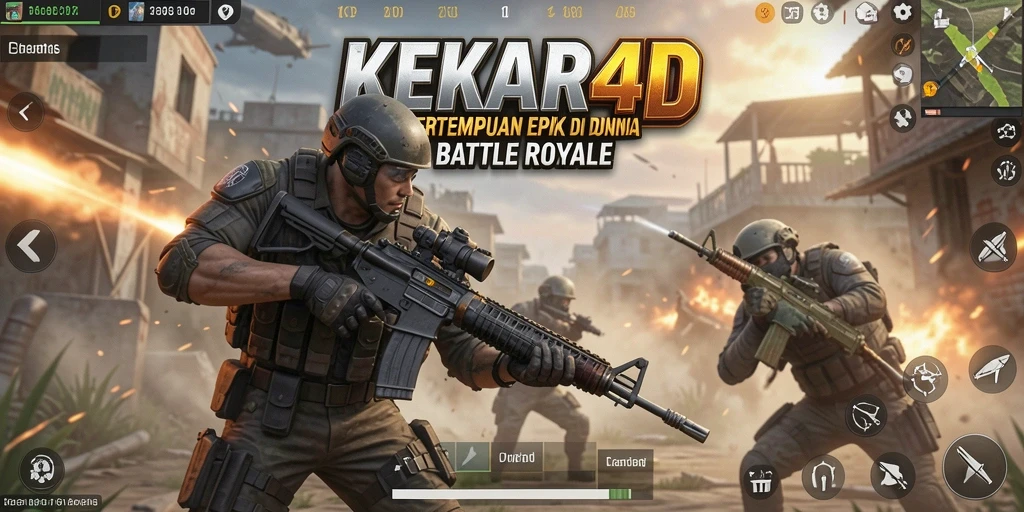 Tampilan gameplay KEKAR4D yang intens dan mendebarkan di arena Battle Royale.