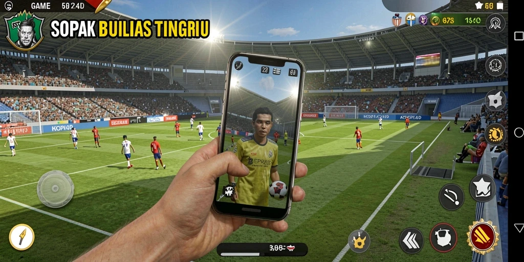 Screenshot gameplay <strong>KOPI4D</strong> yang menampilkan aksi sepak bola seru.