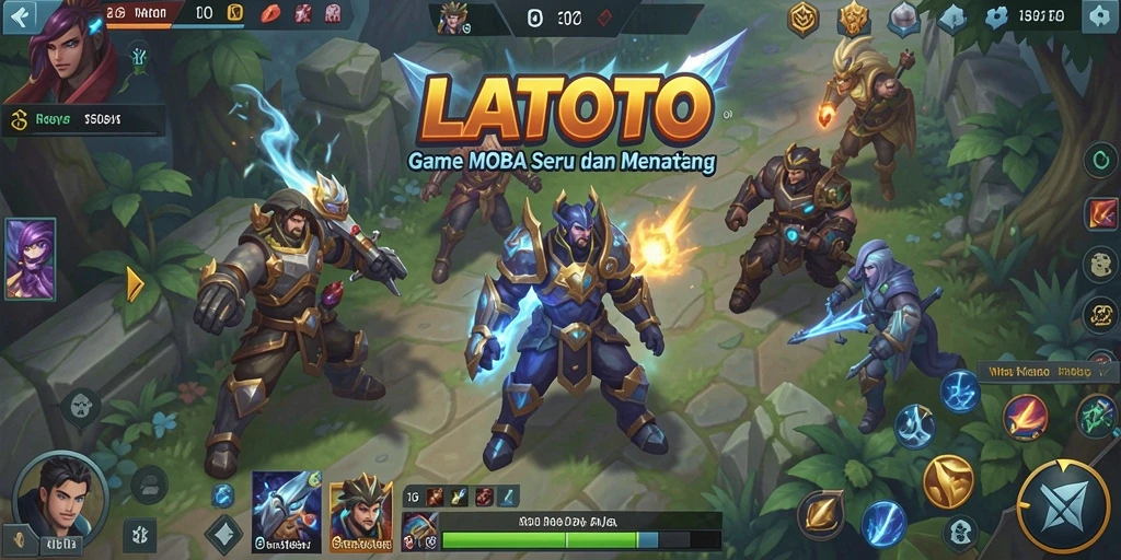 Tangkapan layar LATOTO menampilkan aksi seru dalam pertarungan MOBA.
