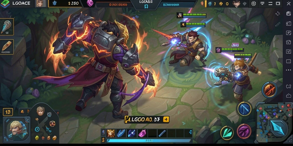 Screenshot gameplay LGOACE menunjukkan aksi pertarungan yang intens.