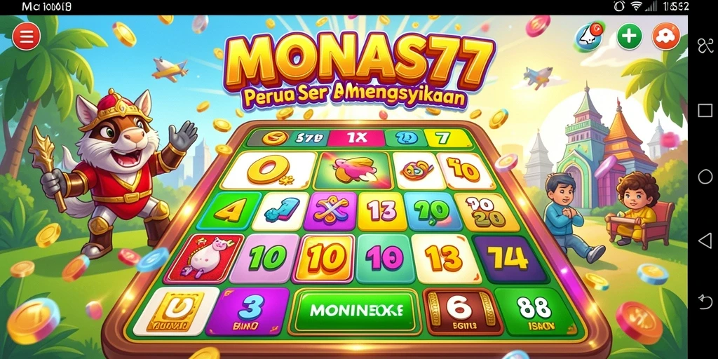 Screenshot gameplay Bingo MONAS77 yang seru dan interaktif.