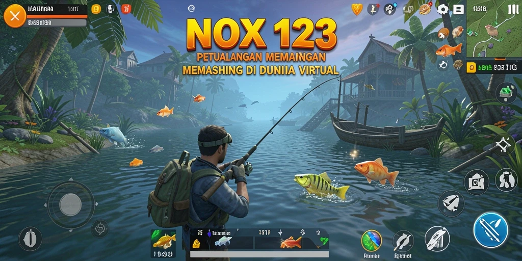 Gameplay NOX123 yang menarik dengan pengalaman memancing yang realistis.