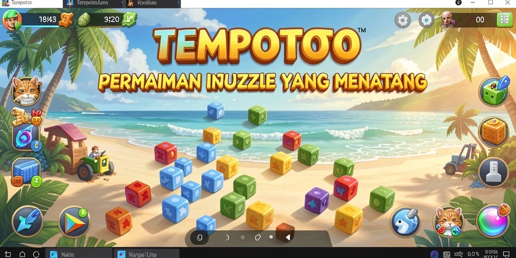 Screenshot gameplay TEMPOTOTO yang menampilkan tantangan puzzle menarik.