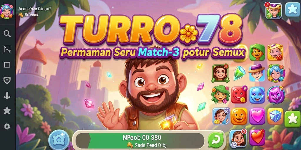 Tampilan gameplay TURBO78 dengan elemen Match-3 yang menarik.