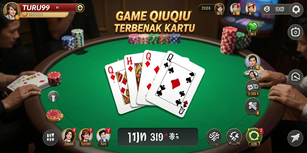 Tampilan gameplay seru TURU99 dengan penggemar QiuQiu yang bersenang-senang.