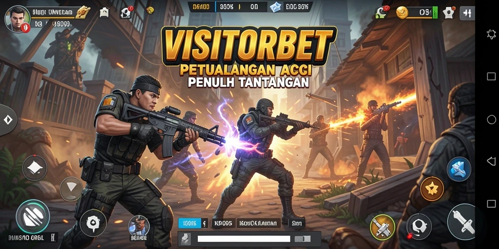 Tampilan gameplay VISITORBET yang menegangkan dan penuh aksi.