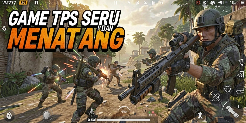 Tampilan gameplay mendebarkan dalam game TPS VM777.
