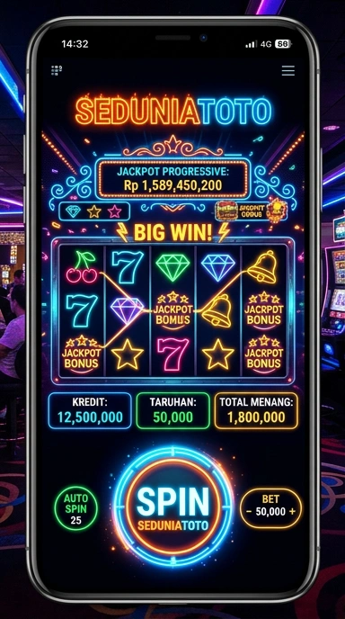 Tampilan aplikasi seduniatoto dengan berbagai kategori.